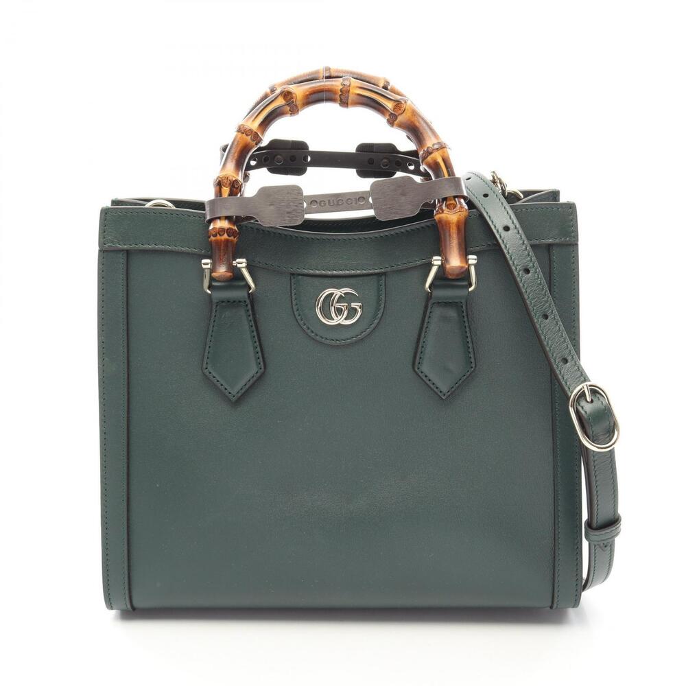 Gucci Diana Top Handle Bag Leather Green